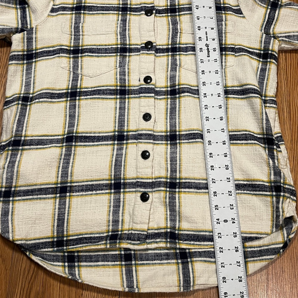 Madewell Oversized Ex-Boyfriend Shirt Caney Plaid Cream Multicolor S Grunge Gorp - Picture 7 of 10